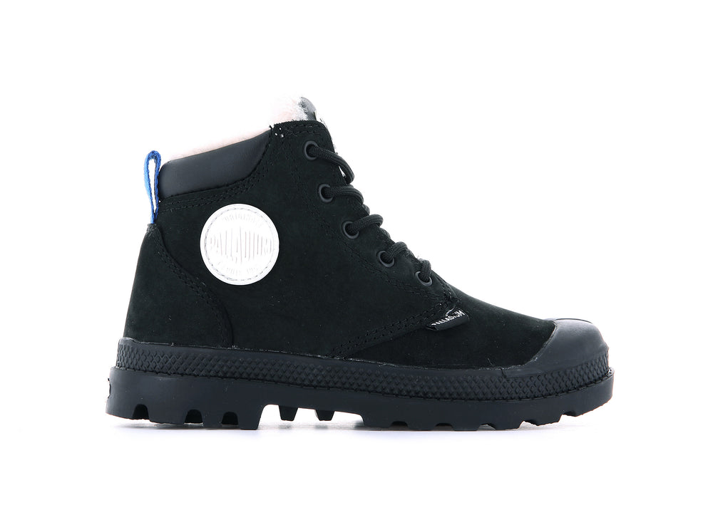 Botas Palladium PAMPA HI CUFF WPS OZ Niños Negras | Costa Rica-75904